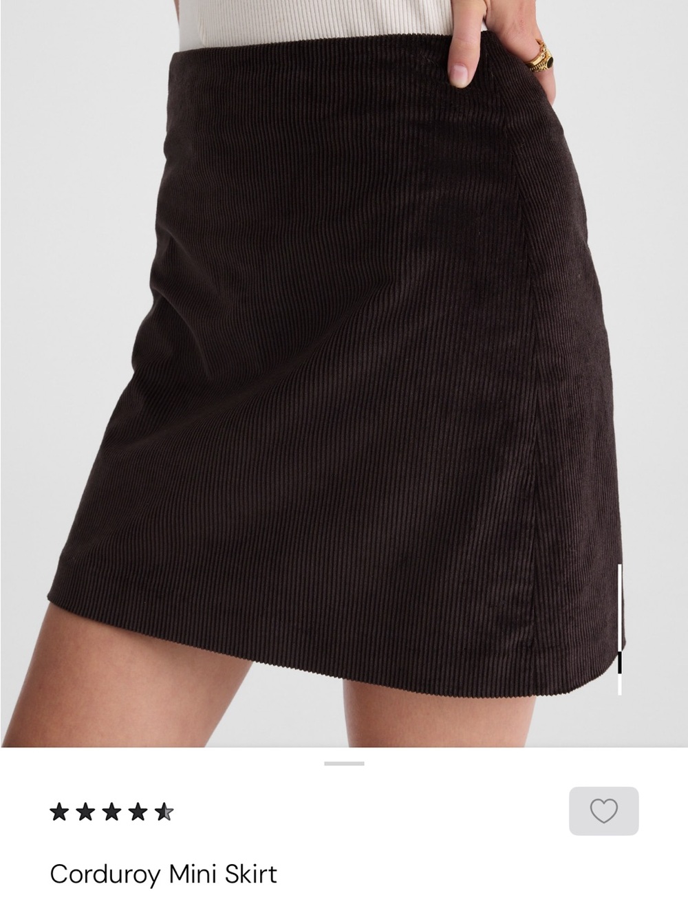 Madewell corduroy mini skirt in black walnut size 2